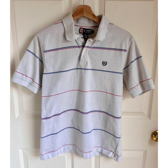 Vintage 100% Cotton Men's Striped Chaps Polo Size M | Vintage 80's Mens Clothing - Picture 1 of 5